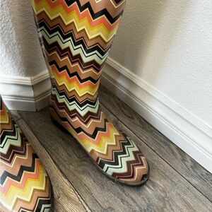 Missoni For Target Womens Chevron Stripes Venetian Rain Boots Multi-Color Size 9